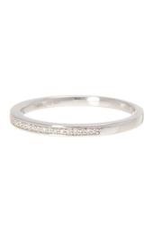 Sterling Silver Straight Diamond Ring - 0.08 ctw