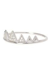 Sterling Silver Diamond Crown Ring - 0.06 ctw