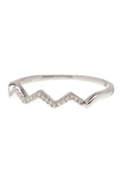 Sterling Silver Linear Diamond Ring - 0.10ctw