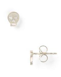 Little Things Mini Silver Skull Stud Earrings