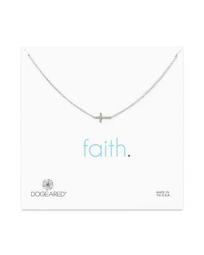 Sterling Silver Whisper Cross Necklace, 16"