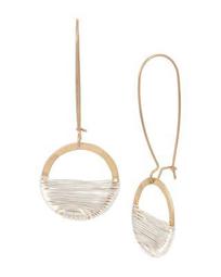 Two-Tone Wire Wrap Shepherd's Hook Earrings