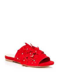 Women's Sicilian Embellished Suede Slide Sandals