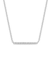 Sterling Silver Pave Diamond Bar Pendant Necklace - 0.12 ctw