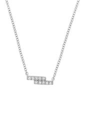 Sterling Silver Petite Pave Diamond Pendant Necklace - 0.06 ctw
