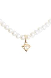 Diamond Charm Pearl Necklace