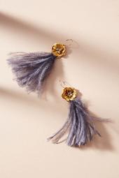Feather & Flower Drop Earrings