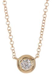14K Yellow Gold Round-Cut Diamond Pendant Necklace - 0.11 ctw