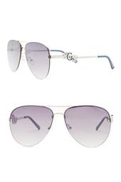 Women's Aviator Metal Frame Sunglasses