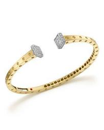 18K White and Yellow Gold Pois Moi Chiodo Bangle with Diamonds - 100% Exclusive