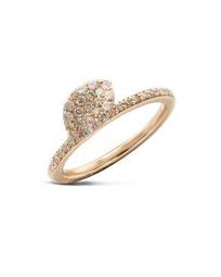 18K Rose Gold Secret Garden Single Petal Pavé Diamond Ring
