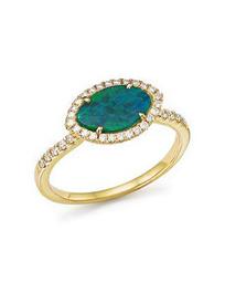 14K Yellow Gold Opal Marquise Ring with Diamond