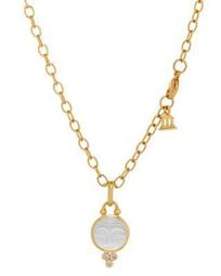 Temple St. Clair 18K Moonface Pendant with Carved Rock Crystal and Diamond Granulation