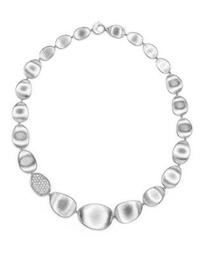 18K White Gold Lunaria Diamond Collar Necklace, 16.5"