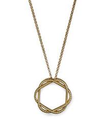 18K Yellow Gold Medium Twisted Circle Pendant Necklace, 16"