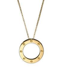 18K Yellow Gold Pois Moi Circle Pendant Necklace, 16-18"
