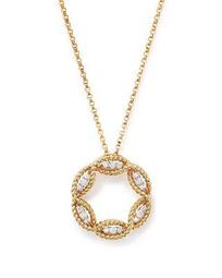 18K White and Yellow Gold New Barocco Diamond Pendant Necklace, 18"