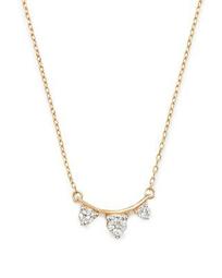 14K Yellow Gold Amigos Diamond Curve Necklace, 15"