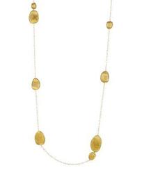 18K Yellow Gold Lunaria Necklace, 39.25"