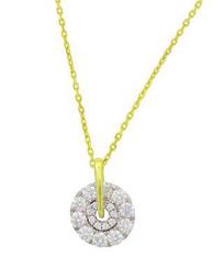 18K White & Yellow Gold Firenze Small Spinning Diamond Cluster Pendant Necklace, 16"