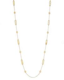 18K Yellow Gold New Barocco Necklace with Diamonds, 35"