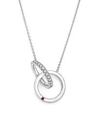 18K White Gold Diamond Double Circle Pendant Necklace, 16" - 100% Exclusive