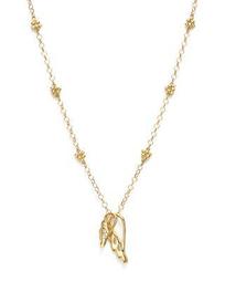 18K Yellow Gold Double Wing Diamond Charm Necklace, 18" - 100% Exclusive