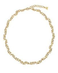 18K Yellow Gold Moonstone and Diamond Cluster Necklace, 18"