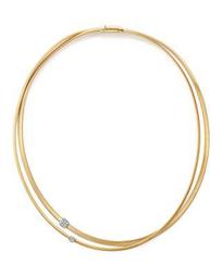 18K Yellow Gold Masai Two Strand Diamond Necklace, 17"