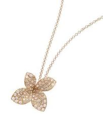 18K Rose Gold Secret Garden Floral Pavé Diamond Pendant Necklace, 16"