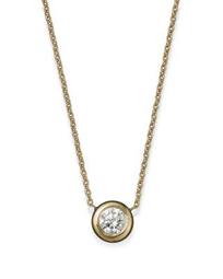 Roberto Coin 18K Yellow Gold Diamond Bezel Pendant Necklace, 16"