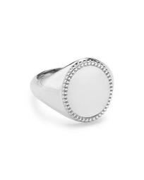Sterling Silver Coin Edge Signet Ring