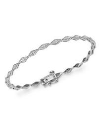 Sterling Silver Pavé Diamond Tennis Bracelet
