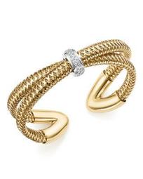 18K White and Yellow Gold Primavera Diamond Cuff Bracelet - 100% Exclusive