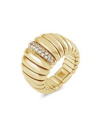 18K Yellow Gold Tresore Diamond Wide Band Ring