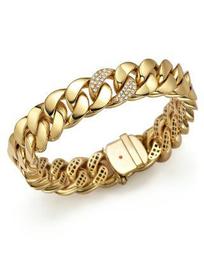 Roberto Coin 18K Yellow Gold Link Bracelet with Diamonds