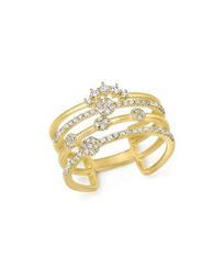 14K Yellow Gold Four Band Diamond Ring