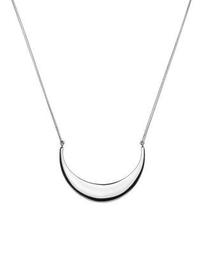 Sterling Silver Crescent Dome Pendant Necklace, 26"