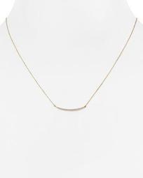 Diamond Pavé Curve Pendant Necklace, 17"