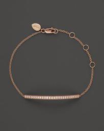 14K Rose Gold Bar Bracelet with Diamonds, .30 ct. t.w.