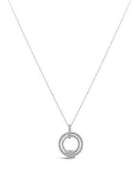 18K White Gold Tresore Diamond Ring Pendant Necklace, 16"