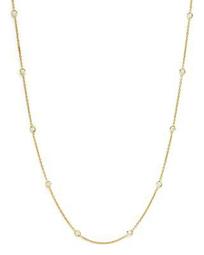 Diamond Necklace Set In 18K Yellow Gold, 16"