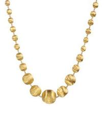 18K Yellow Gold Africa Graduated Bead Necklace, 18"