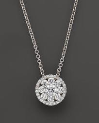 Roberto Coin Diamond Pendant Necklace in 18K White Gold, 16"