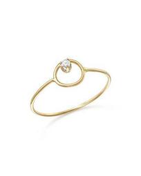 14K Yellow Gold Paris Small Circle Diamond Ring