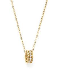 18K Yellow Gold Symphony Princess Diamond Necklace, 18"