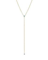 14K Yellow Gold and Aquamarine Y Necklace, 18" - 100% Exclusive