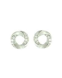 18K White Gold Mini Halo Diamond Stud Earrings