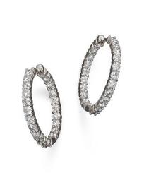 Roberto Coin 18K White Gold Diamond Inside-Out Hoop Earrings