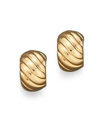 18K Yellow Gold Ribbed Earrings
